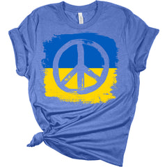 Peace Sign Ukraine Flag Women's Bella T-Shirt