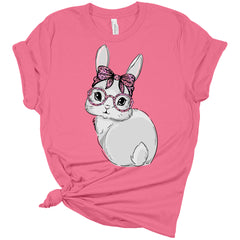 Cute Easter Bunny Glasses Women's Bella Easter T-Shirt