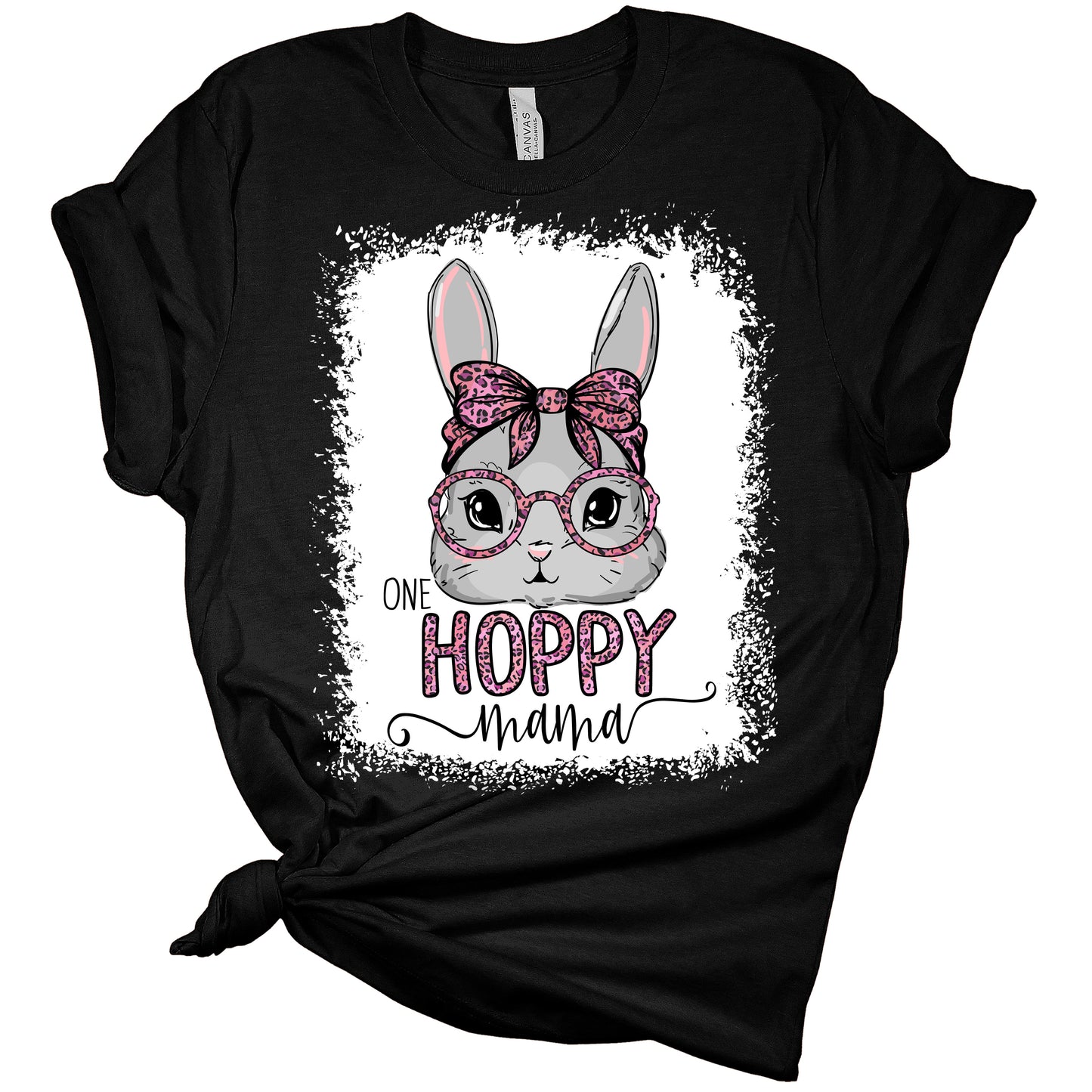 Womens One Hoppy Mama Easter Bunny Shirt Mom Easter T Shirts Cute Graphic Tees