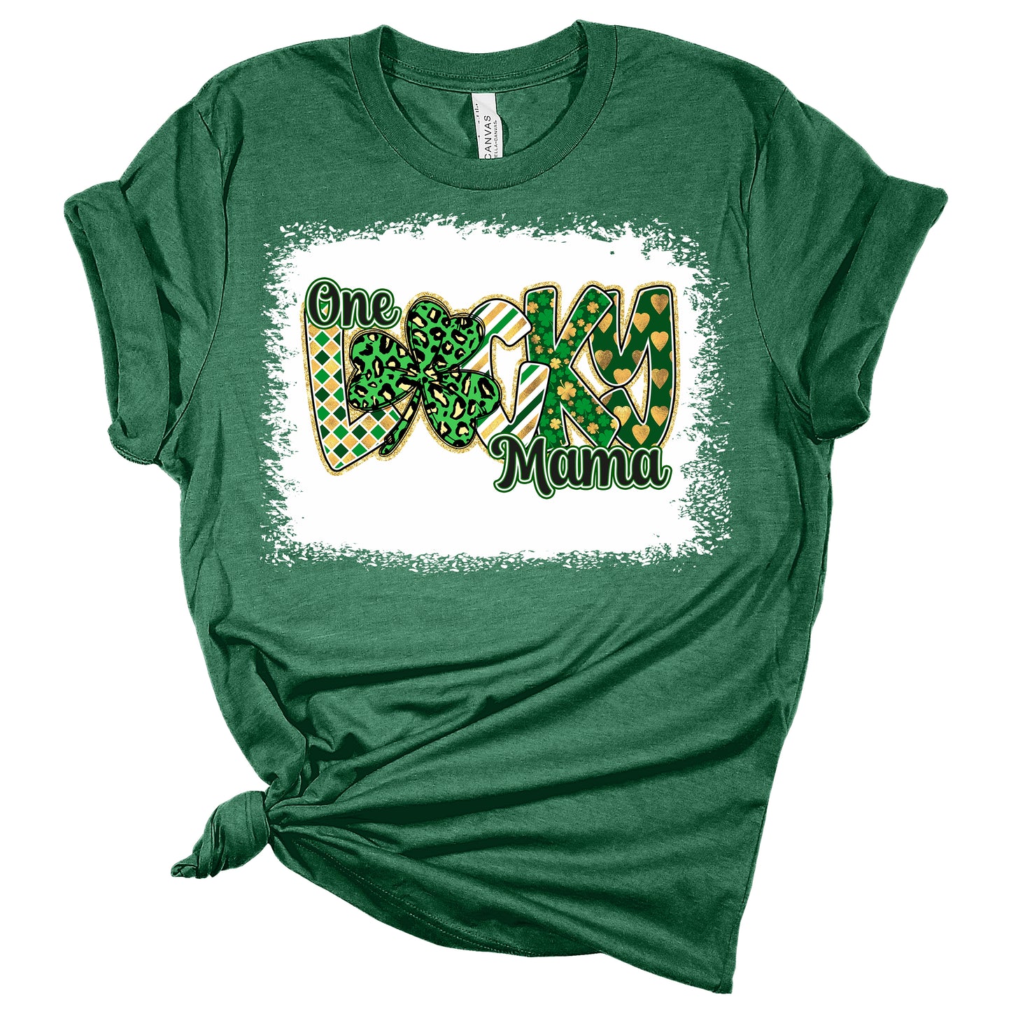 One Lucky Mama Text St. Patrick's Day Womens T-Shirt