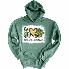 Peace Love & Sehnanigans St. Patrick's Day Hoodie