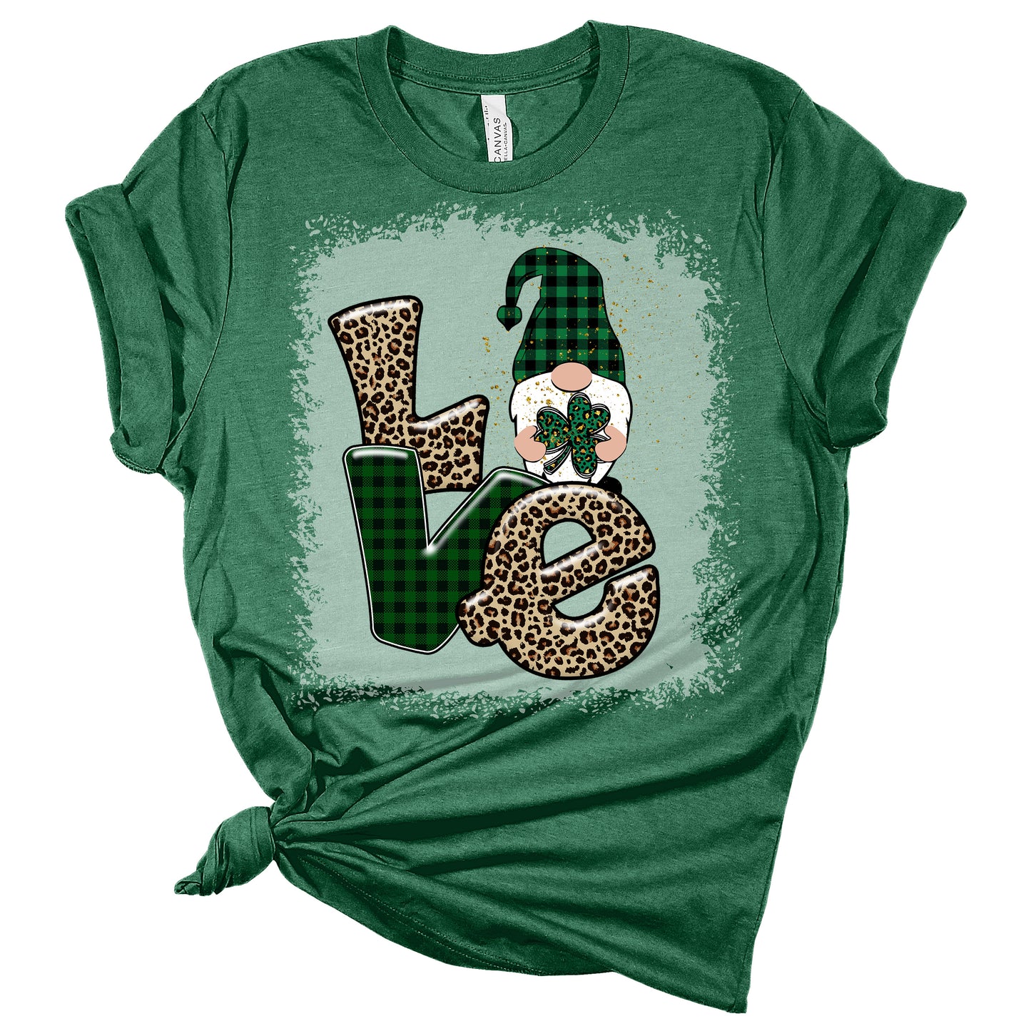 Love Gnome Clover St. Patrick's Day Women's Bella T-Shirt