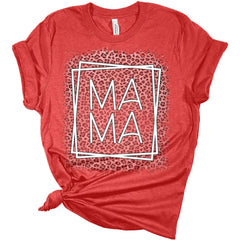 Mama Leopard Fade Print Women's Bella Mom T-Shirt