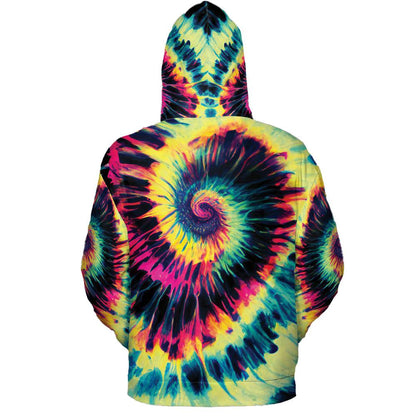 Lime Liquid Swirl Tie Dye Men's Unisex Hoodie