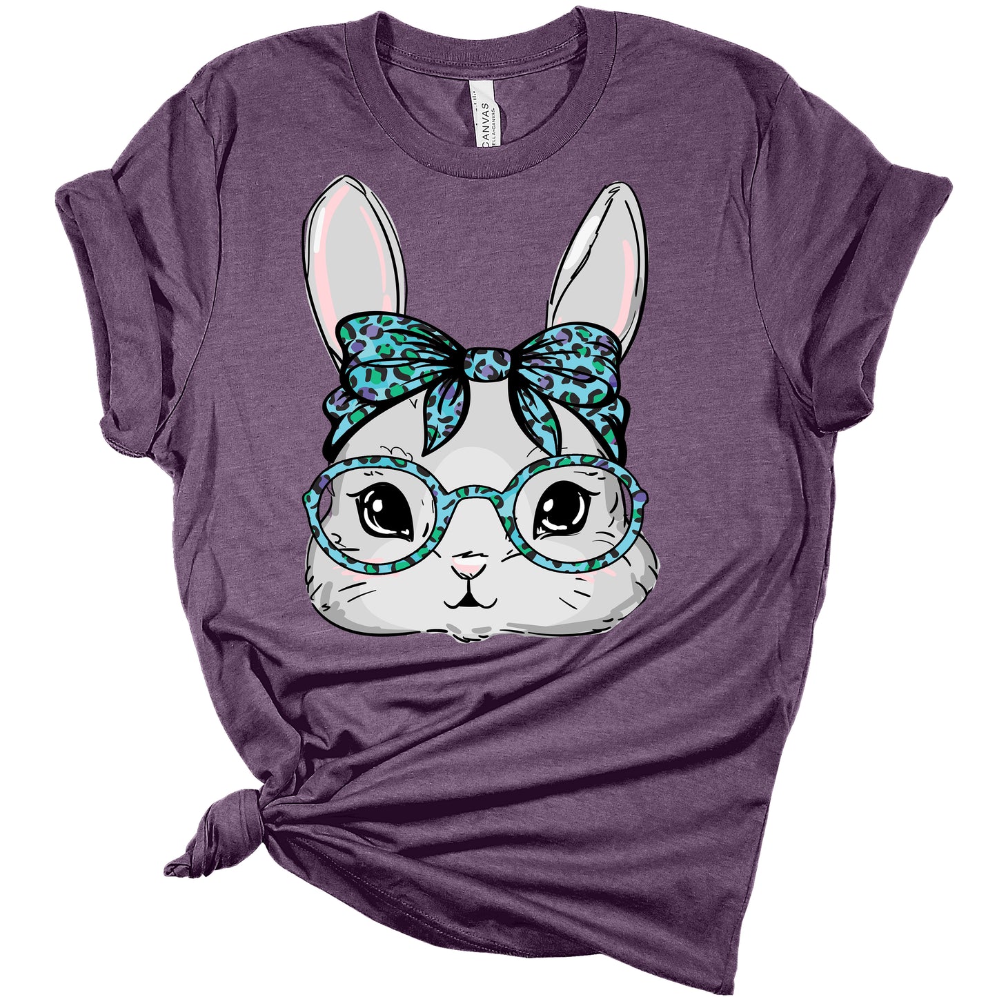 Womens Easter Bunny Blue Glasses Shirt Cute Easter T Shirts Funny Graphic Tees