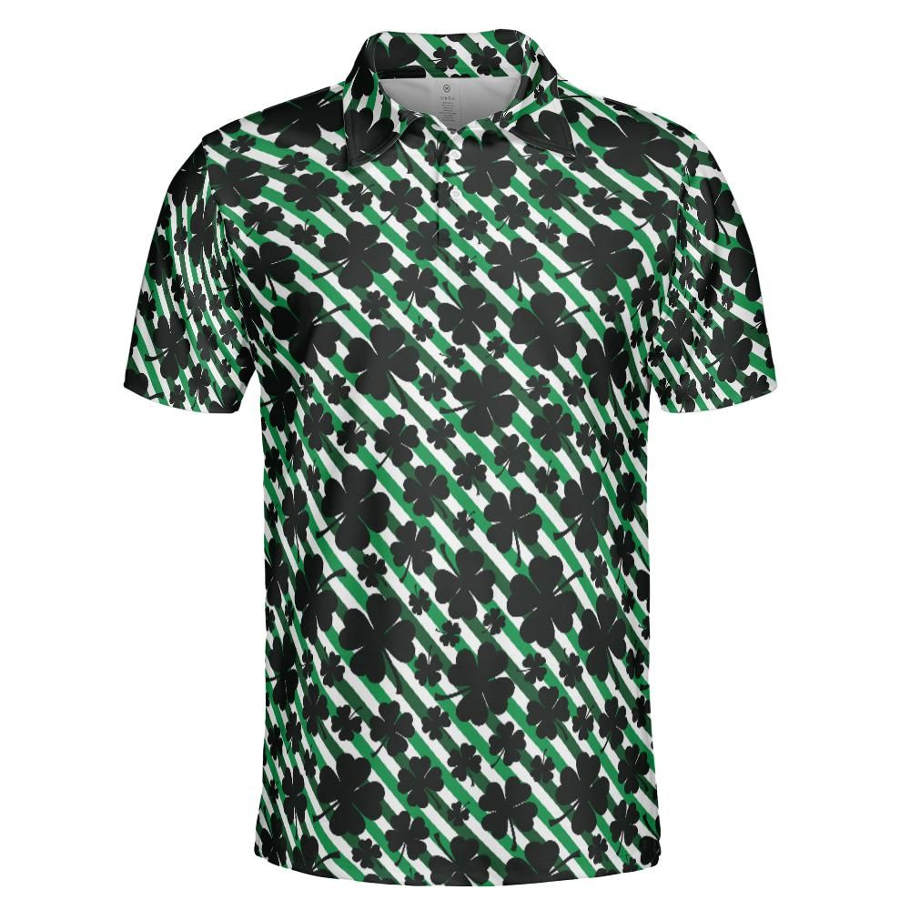 St. Patrick's  and Green Irish Clover Polo Shirts for Men