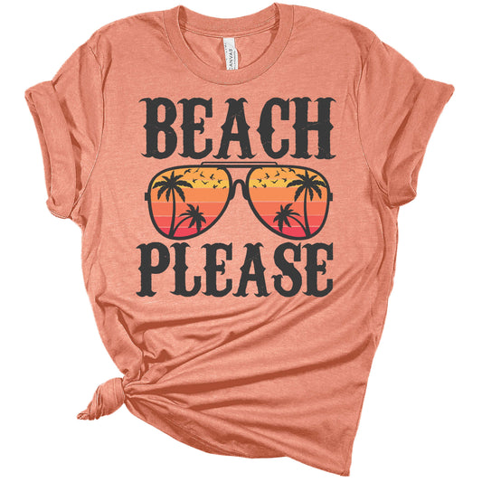 Women's T Shirt Beach Please Vintage Summer Top Casual Graphic Plus Size Tee