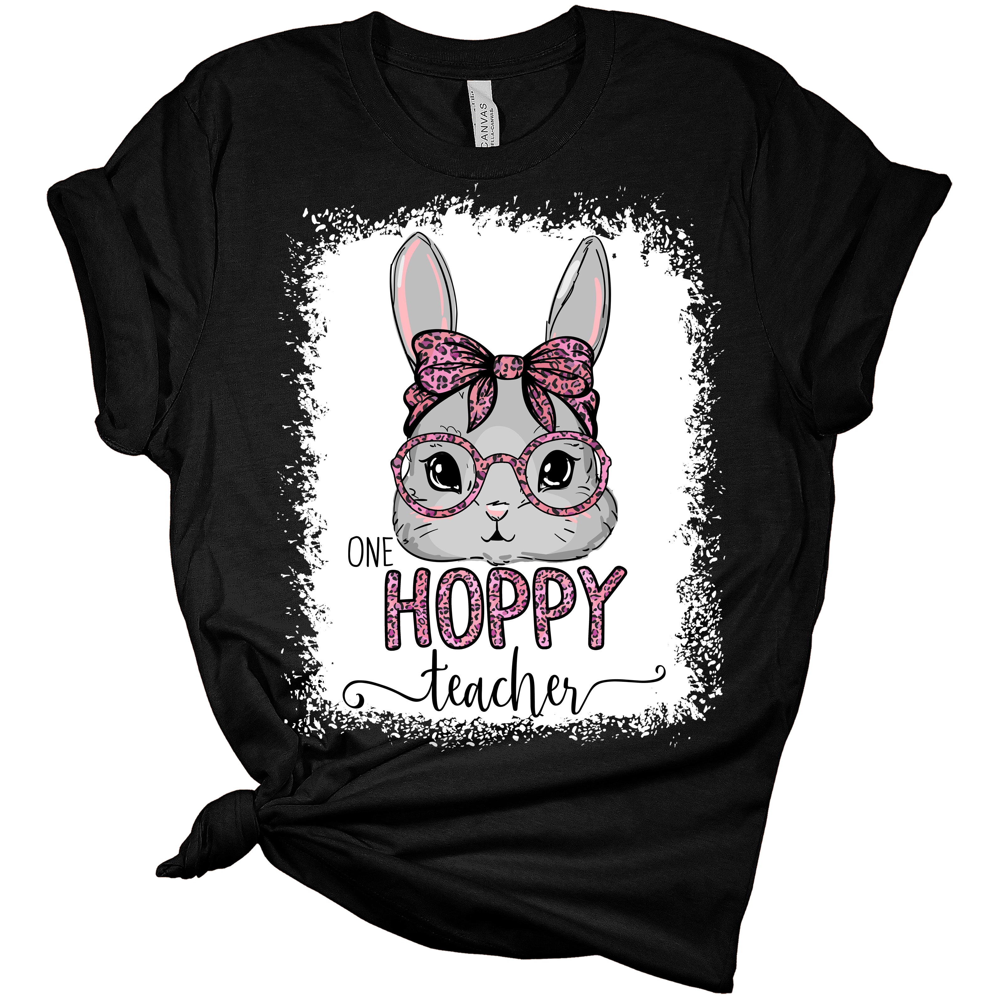 One Hoppy Teacher Easter Bunny Women's Bella Easter T-Shirt