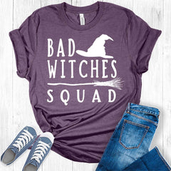 Bad Witches Squad Women's Graphic Print Bella Halloween T-Shirt