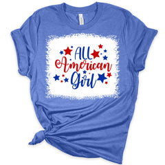All American Girl Patriotic T-shirt | Women's Graphic T-Shirt | GyftWear