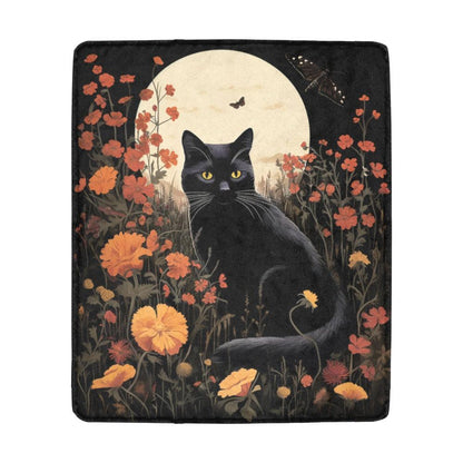 Cat Moth Moon Ultra-Soft Micro Fleece Blanket 50" x 60"