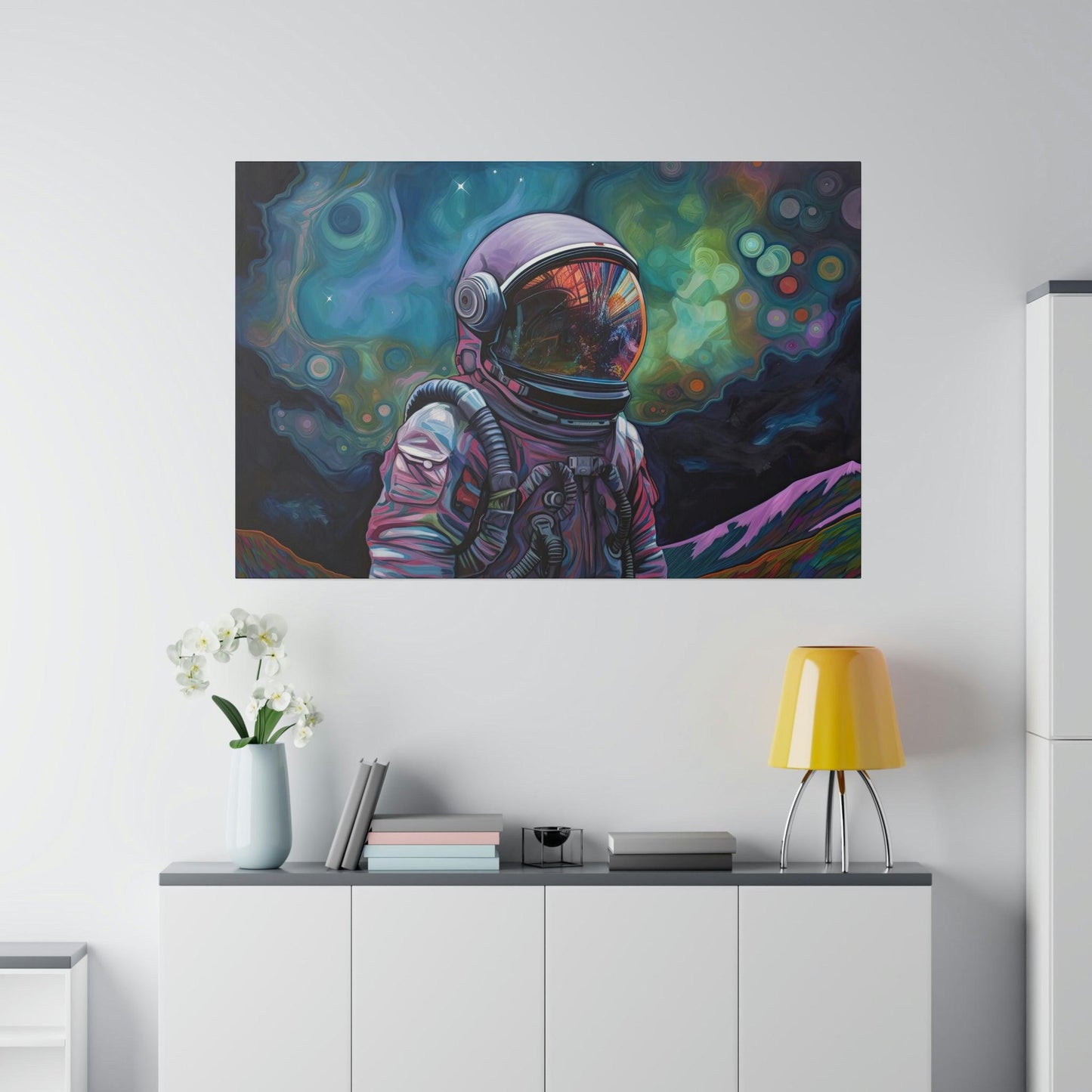 Colorful Space Astronaut Wall Art - Abstract Picture Canvas Print Wall Painting Modern Artwork Wall Art for Living Room Home Office Décor