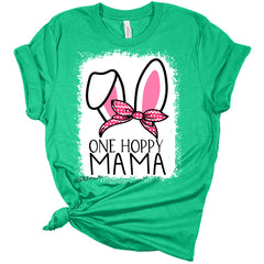 One Hoppy Mama Bunny Ears Women's Bella Easter T-Shirt