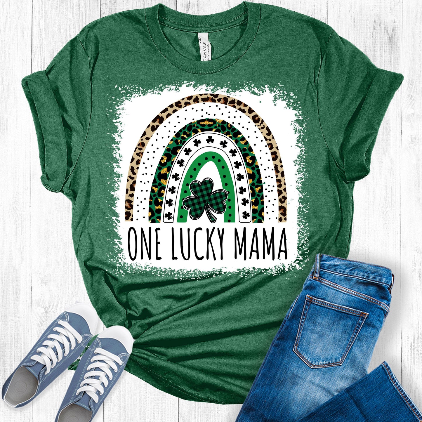 One Lucky Mama Rainbow St. Patrick's Day Bella Women's T-Shirt