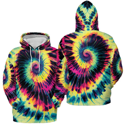 Lime Liquid Swirl Tie Dye Men's Unisex Hoodie