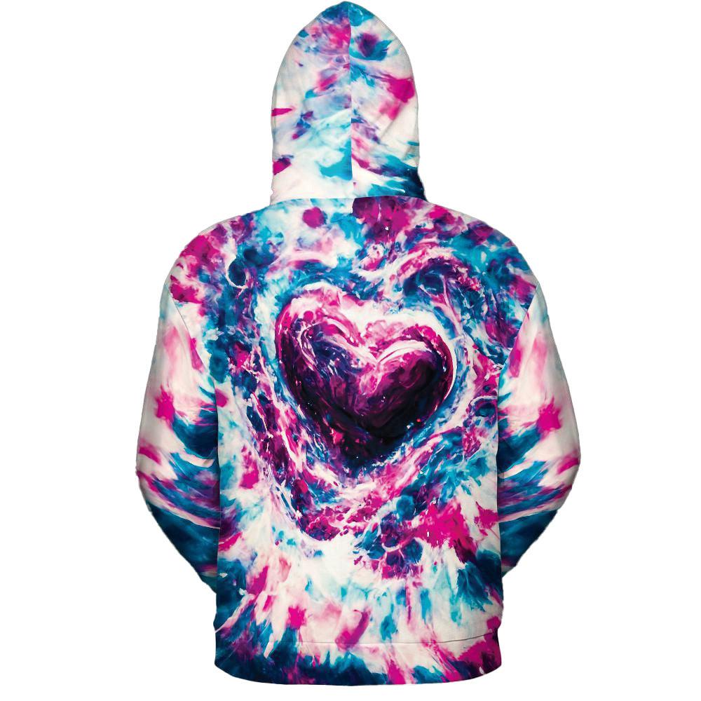 Tie Dye Graphic Hoodies For Women Teen Girls Pulloverweater Galaxy Heart Hoodie