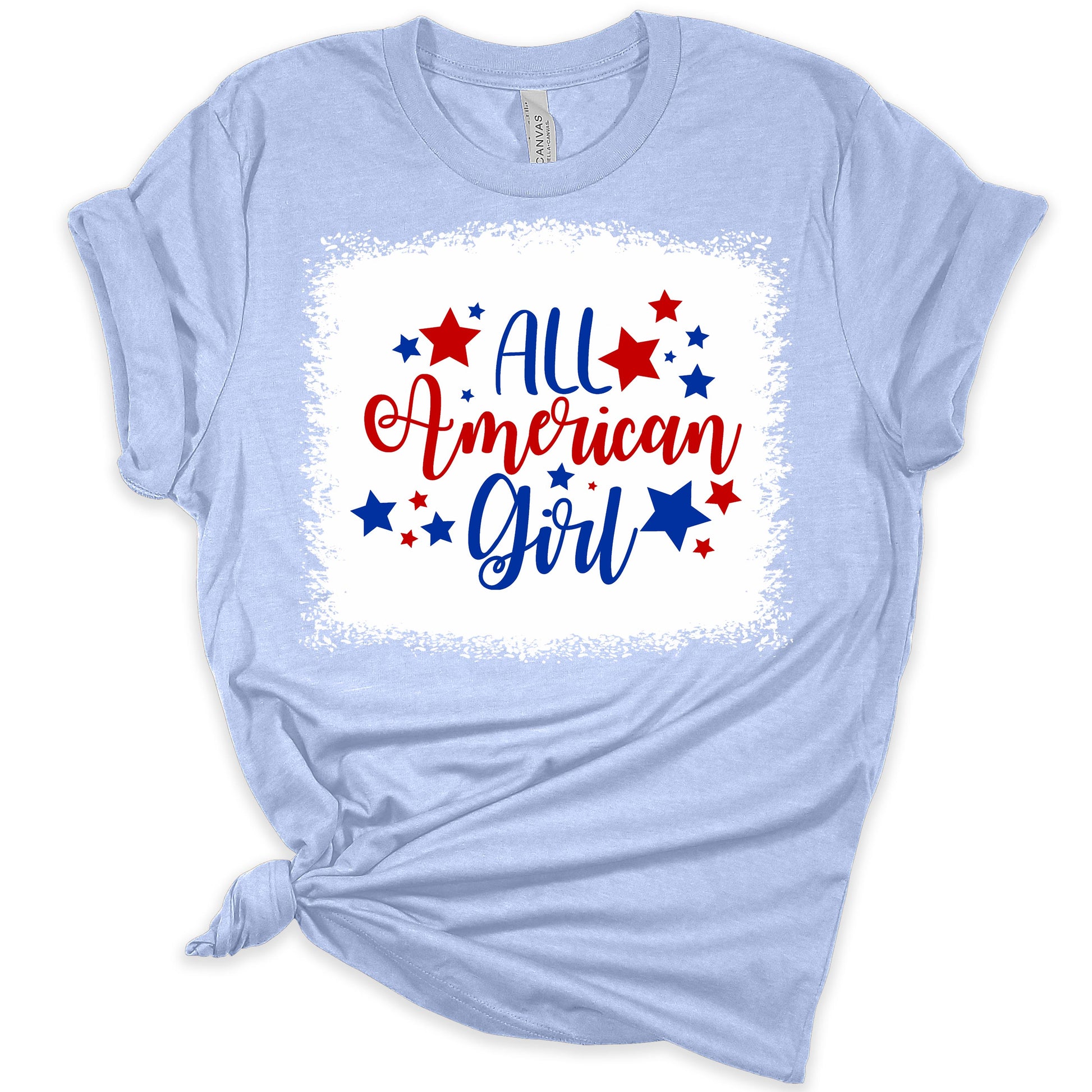 All American Girl Patriotic T-shirt | Women's Graphic T-Shirt | GyftWear