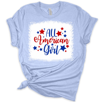 All American Girl Patriotic T-shirt | Women's Graphic T-Shirt | GyftWear