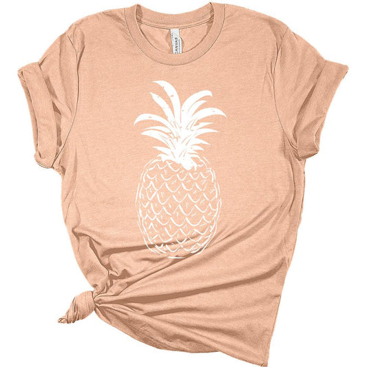 Womens Pineapple Shirt Cute Tropical T-Shirt Casual Short Sleeve Top Summer Graphic Tee