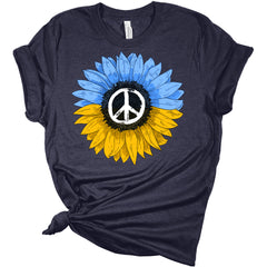 Ukraine Sunflower Peace Flag Women's Bella T-Shirt