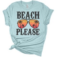 Women's T Shirt Beach Please Vintage Summer Top Casual Graphic Plus Size Tee