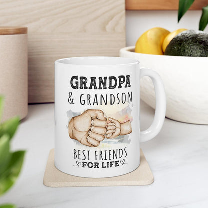 Grandpa And Grandson Best Friends For Life Ceramic Gift From Grandson Mug 11oz