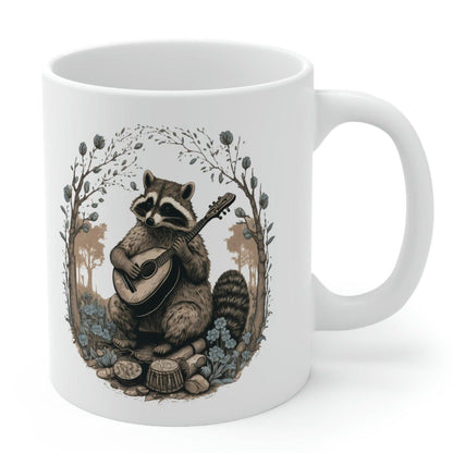 Raccoon Playing Guitar Coffee Mug