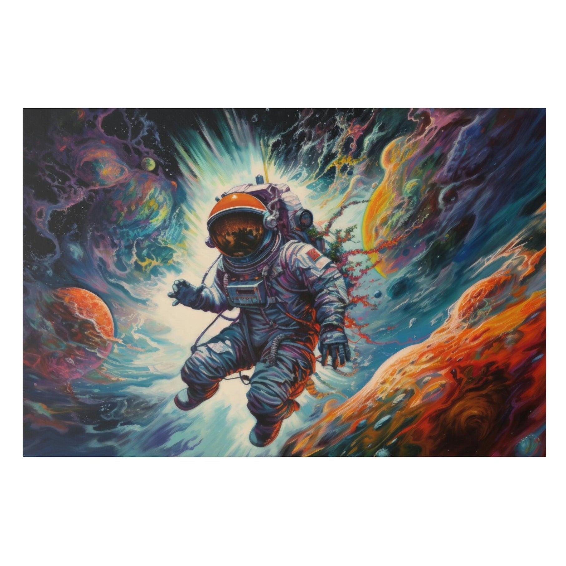 Colorful Space Astronaut 2 Wall Art - Abstract Picture Canvas Print Wall Painting Modern Artwork Wall Art for Living Room Home Office Décor