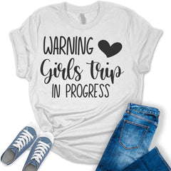 Girls Trip In Progress Shirt Summer Girls Trip Shirts For Women Graphic T-Shirt