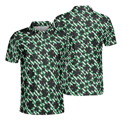 St. Patrick's  and Green Irish Clover Polo Shirts for Men