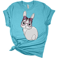 Cute Easter Bunny Glasses Women's Bella Easter T-Shirt
