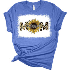 Blessed Mom Sunflower Shirt | Leopard Print Graphic Tee | GyftWear