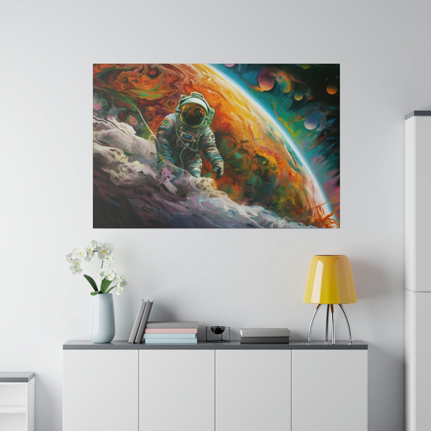 Colorful Space Astronaut 4 Wall Art - Abstract Picture Canvas Print Wall Painting Modern Artwork Wall Art for Living Room Home Office Décor