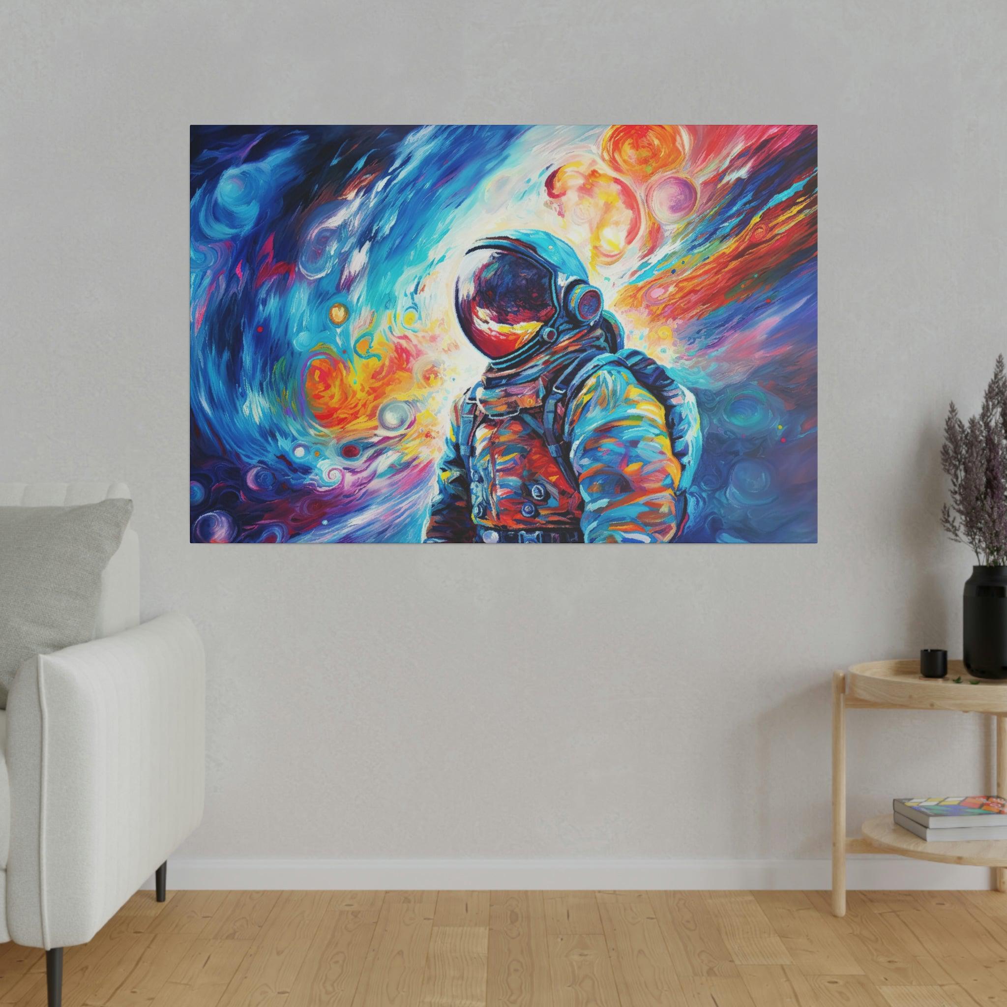 Astronaut Space Colorful Wall Art - Abstract Picture Canvas Print Wall Painting Modern Artwork Wall Art for Living Room Home Office Décor