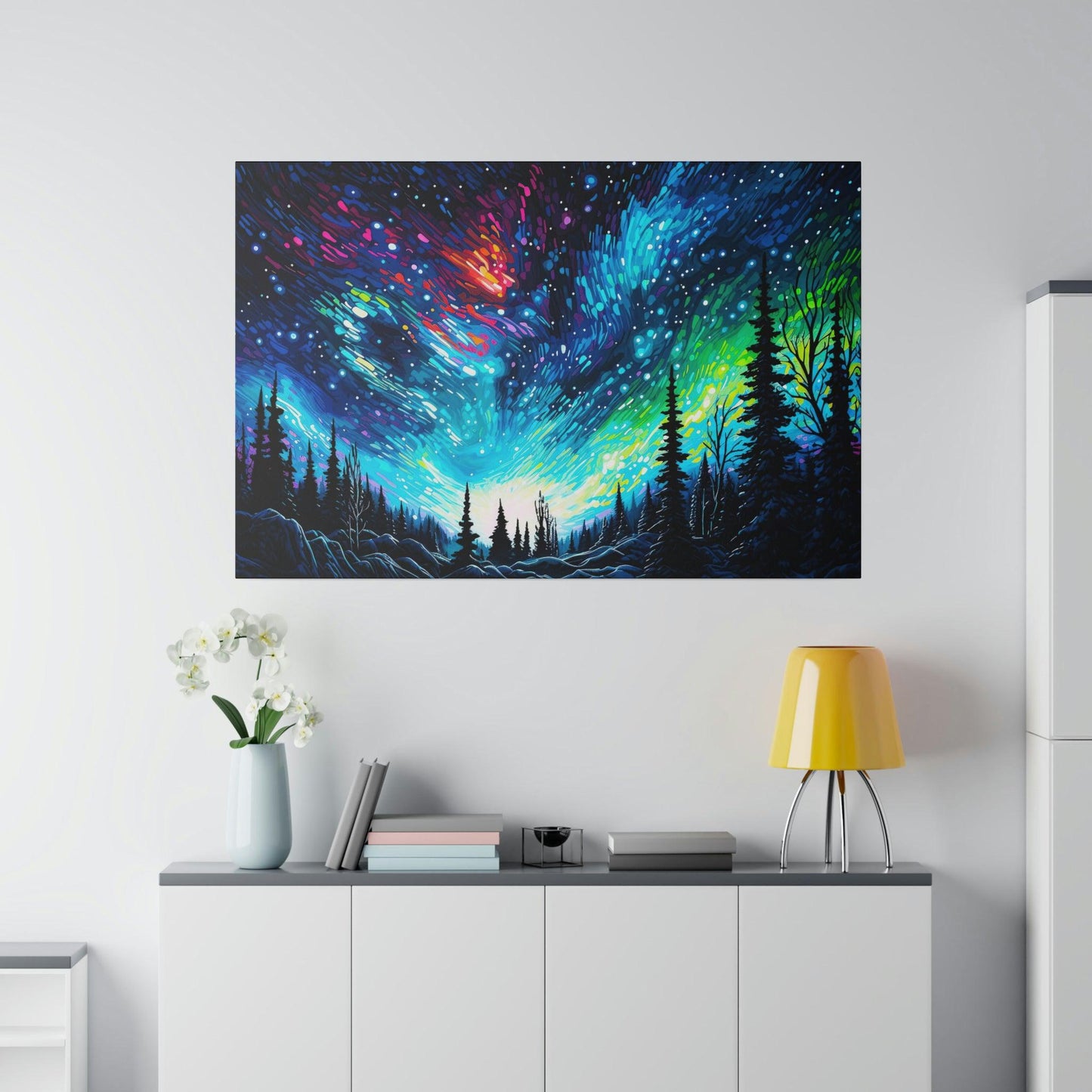 Northern Lights Aurora Borealis Matte Canvas, Stretched, 0.75"