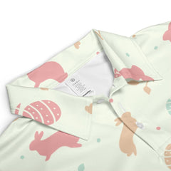 Mens Polo Easter Egg Golf Shirt Bunny Rabbit Moisture Wicking Short Sleeve Polo Shirt
