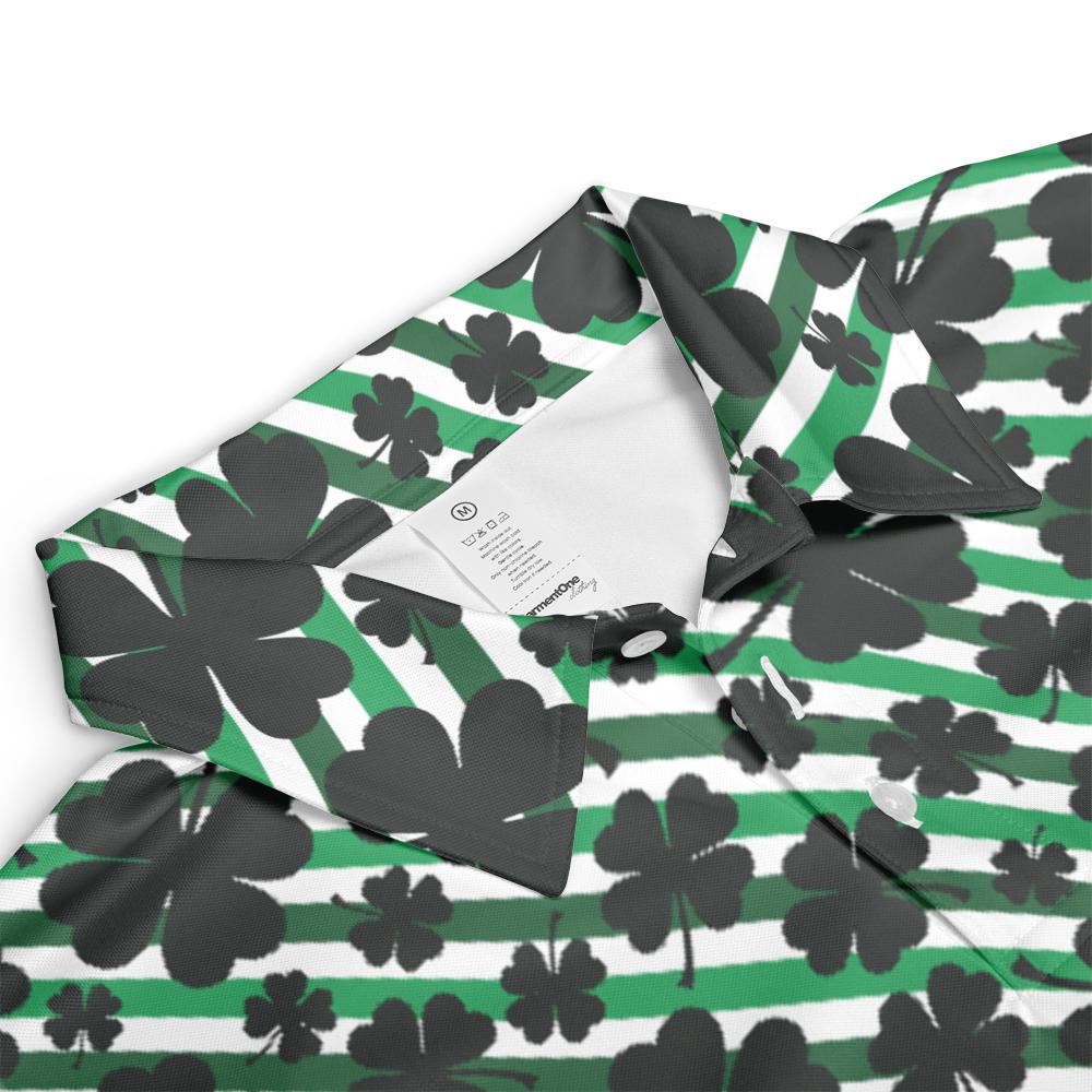 St. Patrick's  and Green Irish Clover Polo Shirts for Men