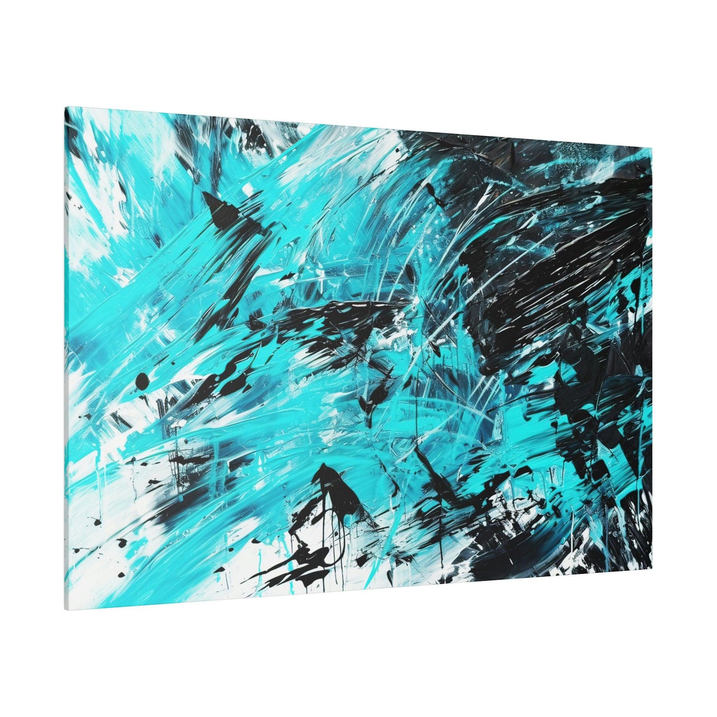 Aqua Blue 4 Wall Art-Abstract Picture Canvas Print Wall Painting Modern Artwork Canvas Wall Art for Living Room Home Office Décor