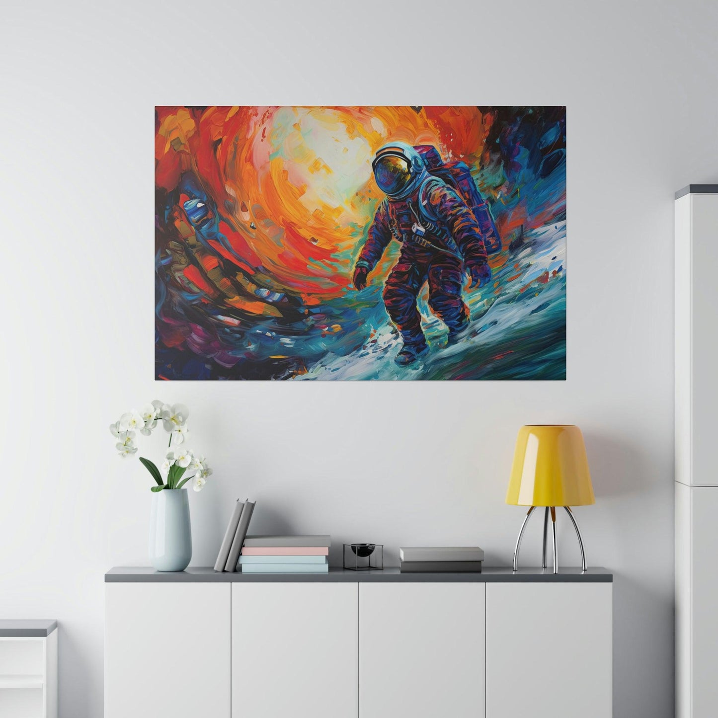 Space Astronaut 4 Colorful Wall Art - Abstract Picture Canvas Print Wall Painting Modern Artwork Wall Art for Living Room Home Office Décor