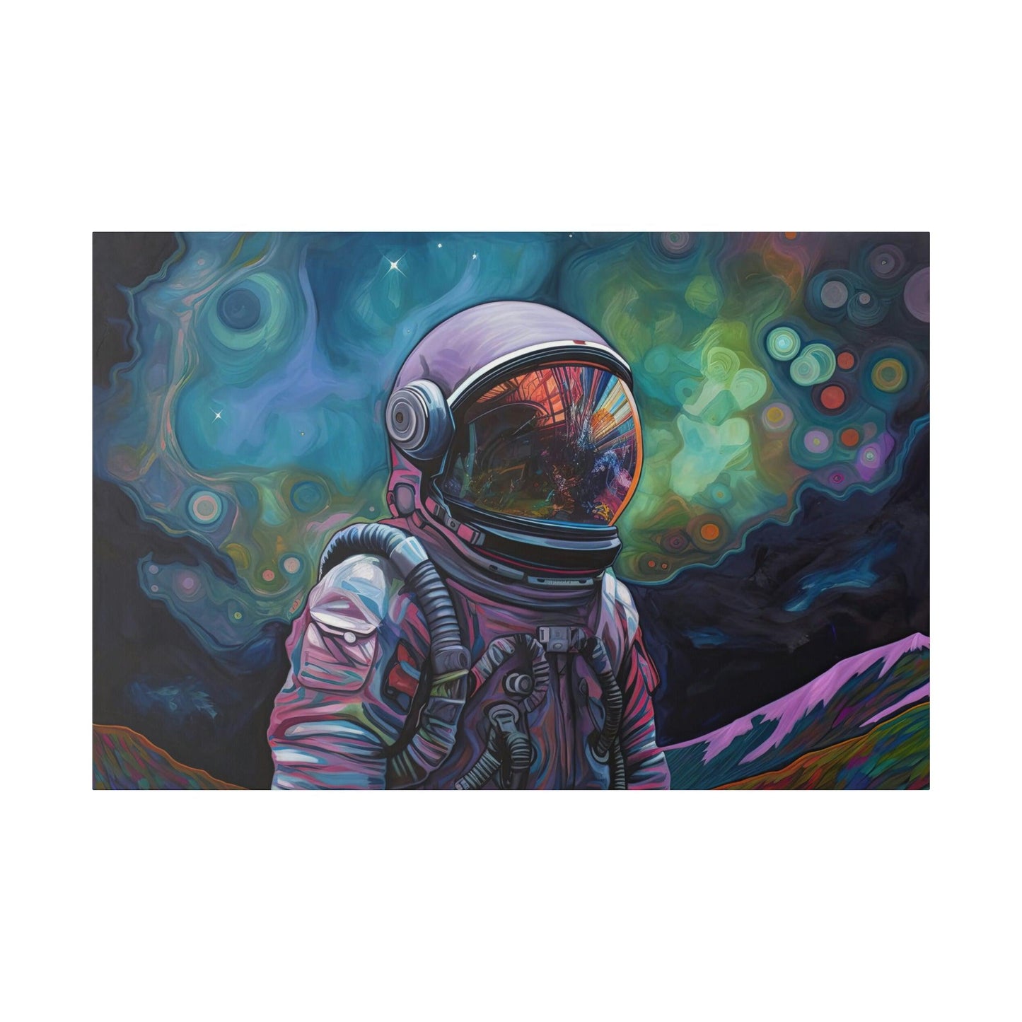 Colorful Space Astronaut Wall Art - Abstract Picture Canvas Print Wall Painting Modern Artwork Wall Art for Living Room Home Office Décor