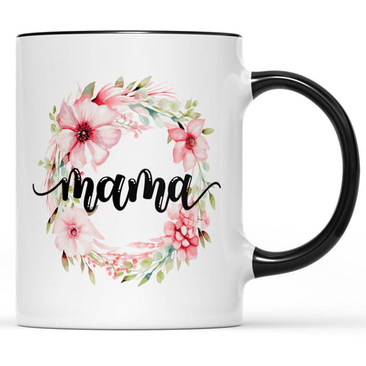 Mama Gifts - Mama Floral 11oz Accent Gift Mug - Funny Birthday and Christmas Gifts - Unique Gifts from Daughter and Son