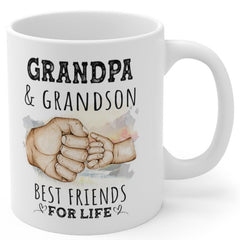 Grandpa And Grandson Best Friends For Life Ceramic Gift From Grandson Mug 11oz