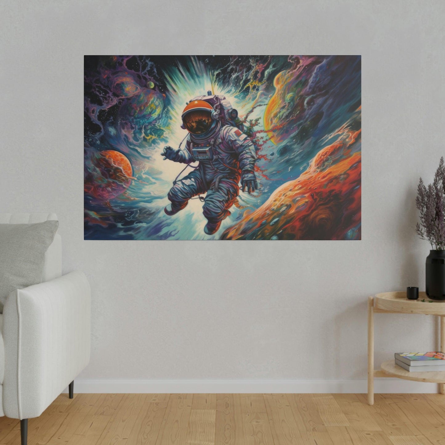 Colorful Space Astronaut 2 Wall Art - Abstract Picture Canvas Print Wall Painting Modern Artwork Wall Art for Living Room Home Office Décor