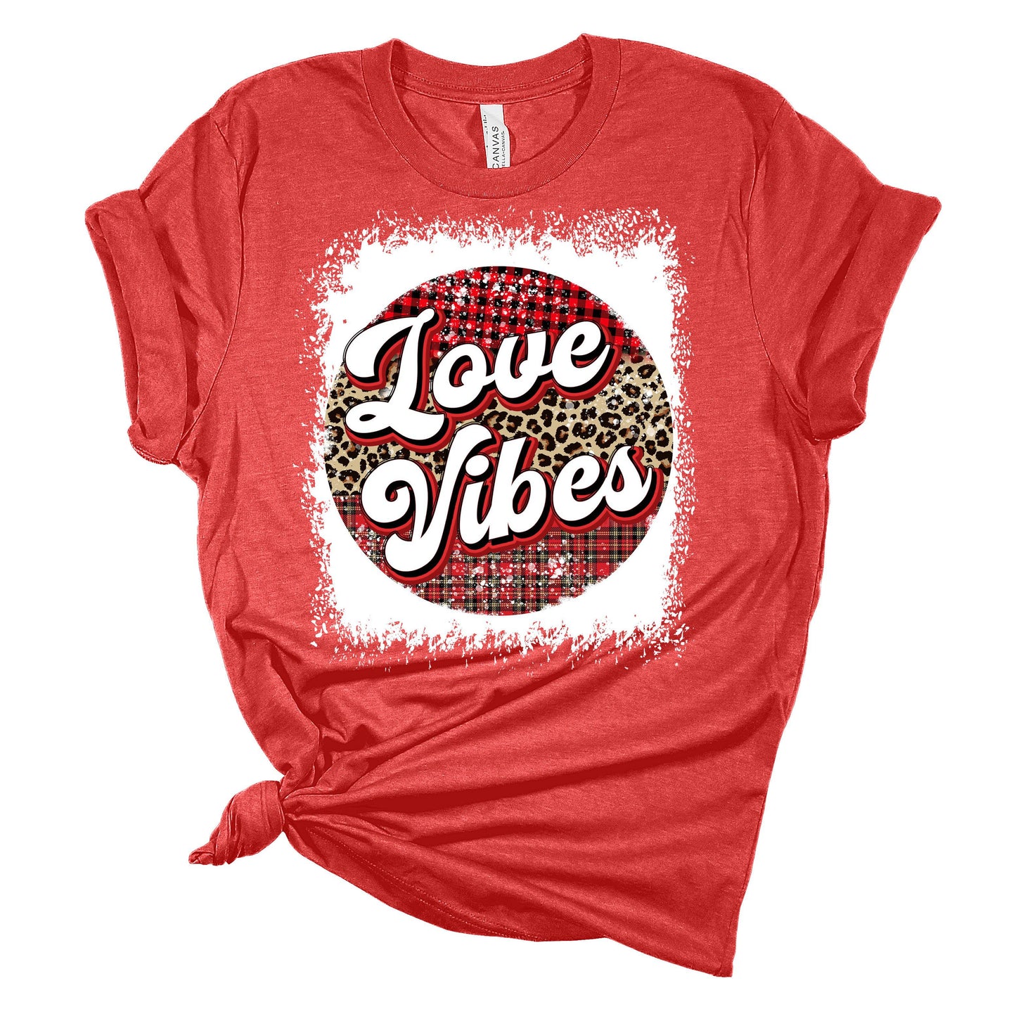 Love Vibes Valentines Shirts for Women Bella Graphic Tee