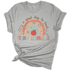 It's A Good Day To Teach Tiny Humans Rainbow Teacher Retro Women's Graphic Tee