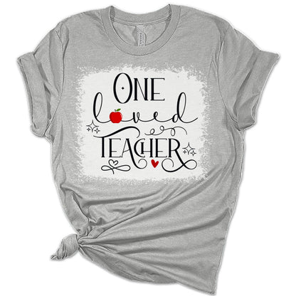 One Loved Teacher Valentines Day Shirt Bella Graphic Tees for Women