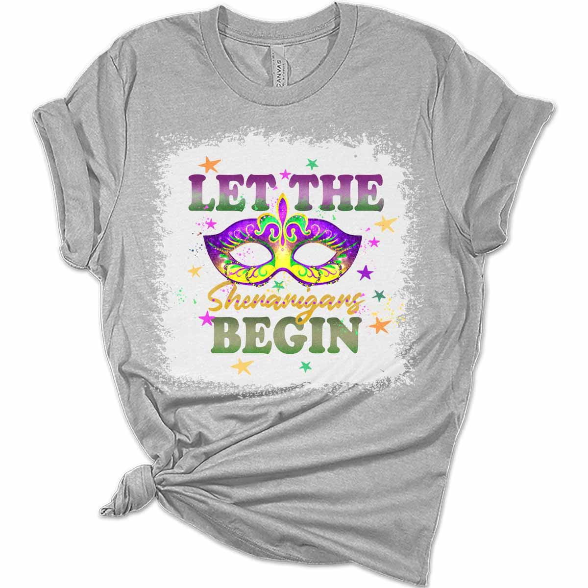 Let The Shenanigans Begin Mardi Gras Shirt, Bella Graphic Tees for Women