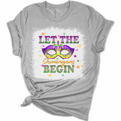 Let The Shenanigans Begin Mardi Gras Shirt, Bella Graphic Tees for Women