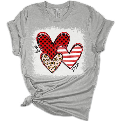 Hearts Valentines Shirts for Women Bella Graphic Tee