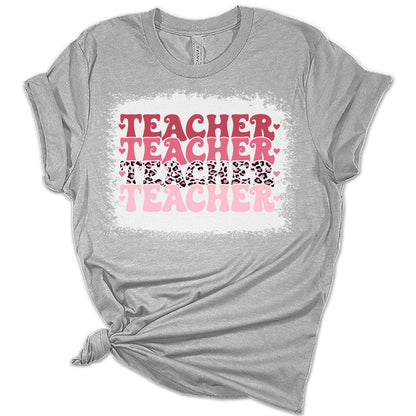 Teacher Letter Print Teacher Valentines Day Shirt Bella Graphic Tees for Women